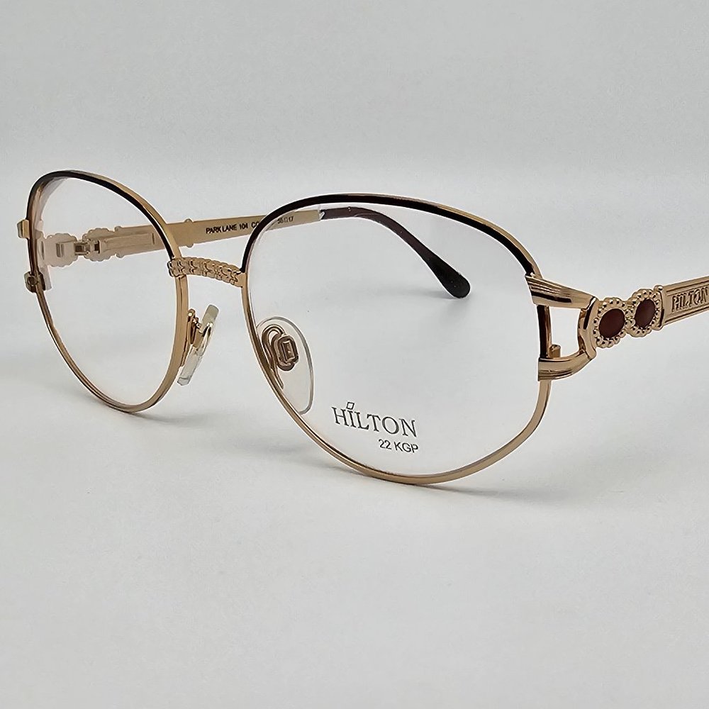 Hilton Park Lane 104 Col 05 22KGP Gold Plated Eyeglasses Frame w/ Flexhinge 55mm